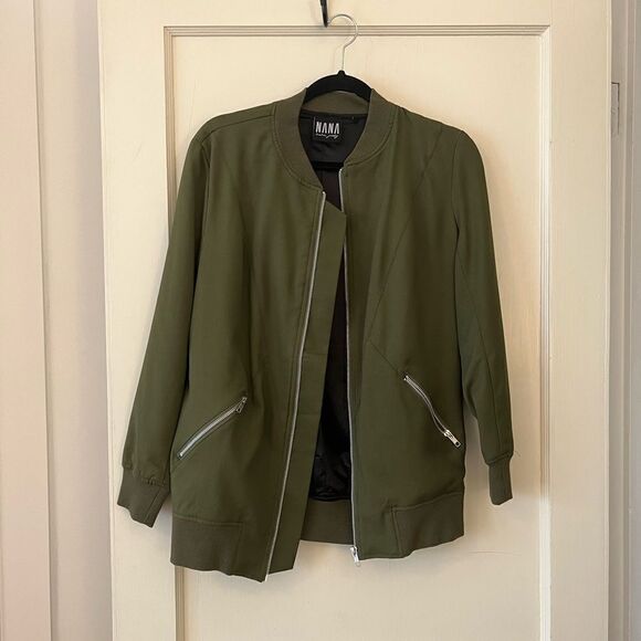 Nana Judy army green oversized bomber jacket size XS - Picture 6 of 7